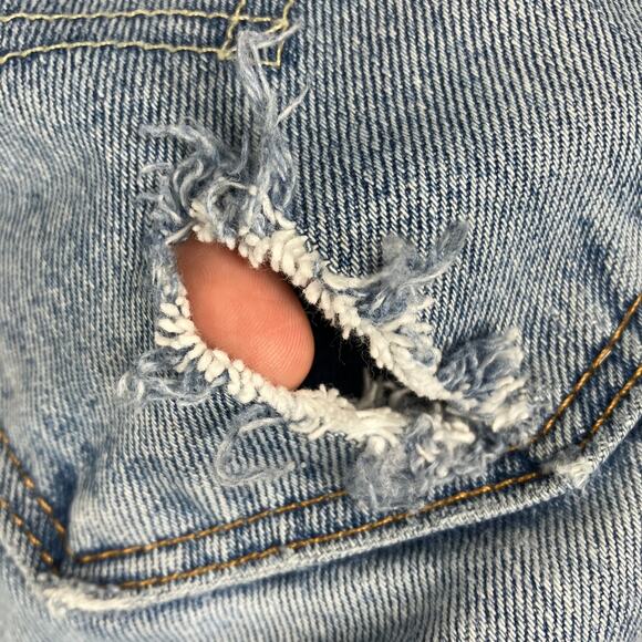 Levi's Light Wash Jeans Mens 38x32 Blue Distressed Straight Leg Casual Denim - Picture 8 of 11